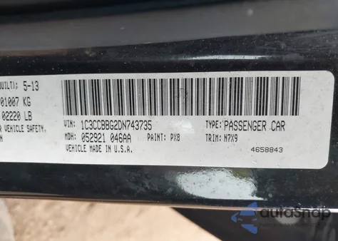 2013 Chrysler 200 Touring from USA, damaged, VIN 1C3CCBBG2DN743735